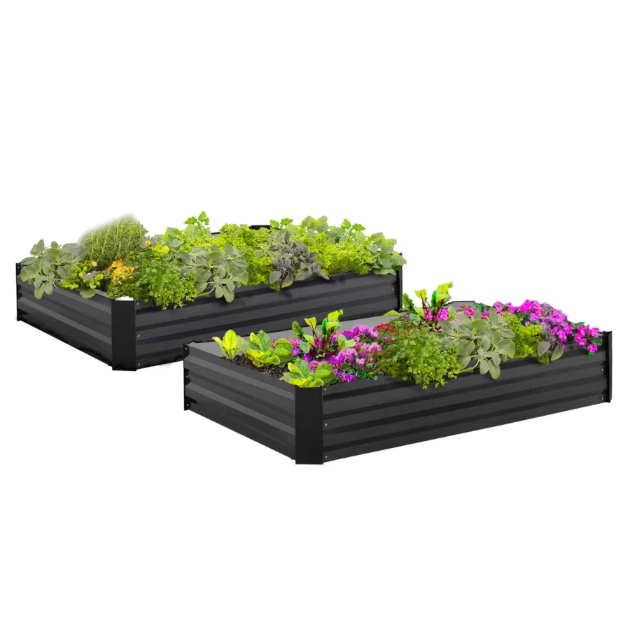 IDMarket 6671 — Lot de 2 carrés potager en métal, châssis rectangulaire (réf. interne 15253), visuel du fabricant
