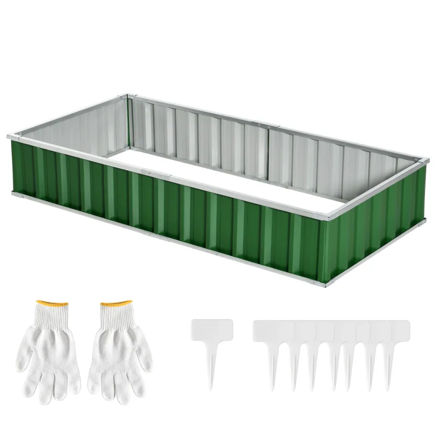 Outsunny 845-674GN — Carré potager de jardin modulable 174 x 90 x 30 cm, visuel du fabricant