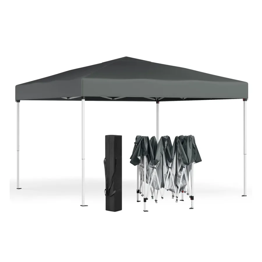 Pergola portable 3 x 3 m, protection contre le soleil et la pluie légère — variante « Tonnelle chapiteau pliable 3 x 3 m gris foncé » (SKU B34GCT102GZ01), visuel du fabricant