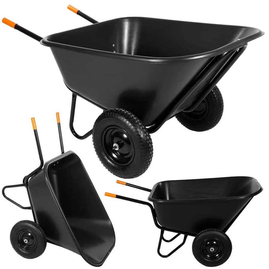 Taczka ogrodowa dwukołowa wózek transportowy 300 L czarny — Kod produktu GA0013, visuel du fabricant